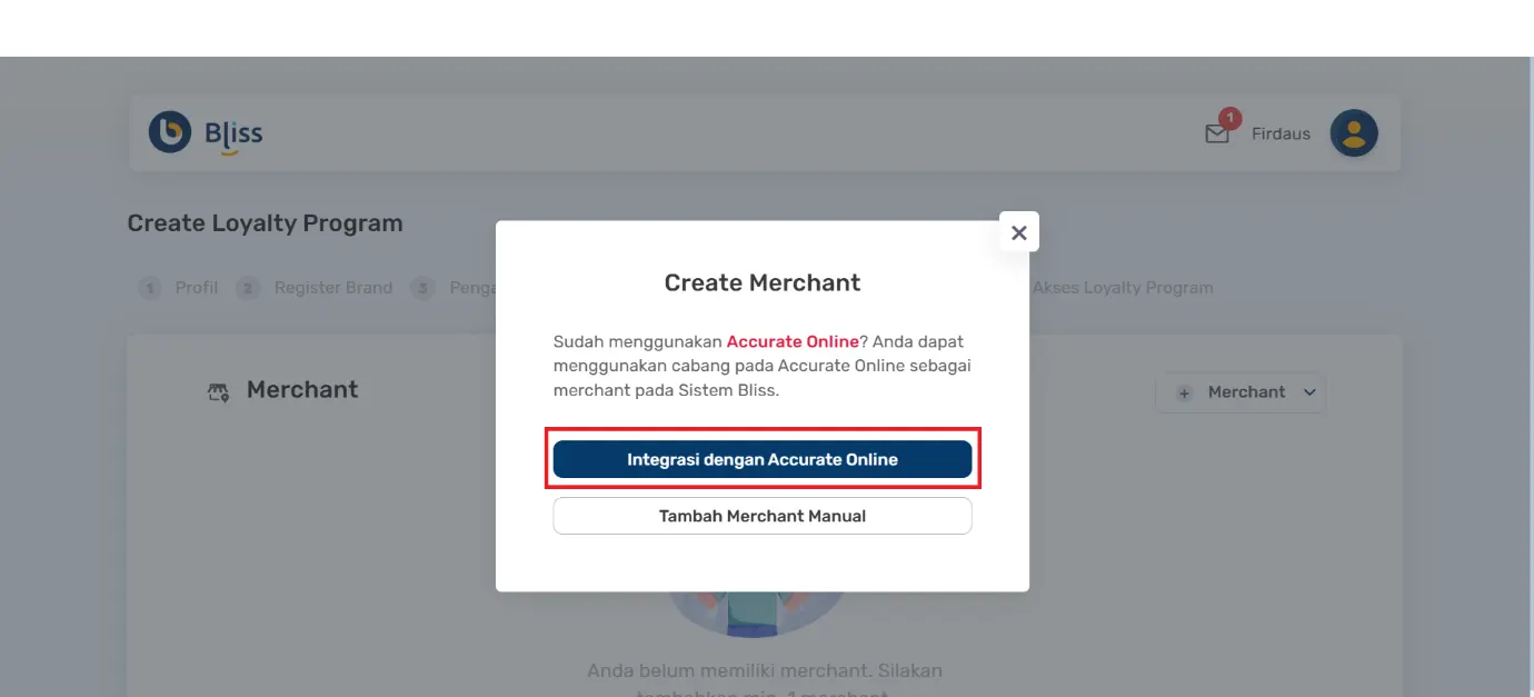 membuat merchant dengan Accurate